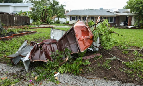 Storm damage from Hurricane Beryl